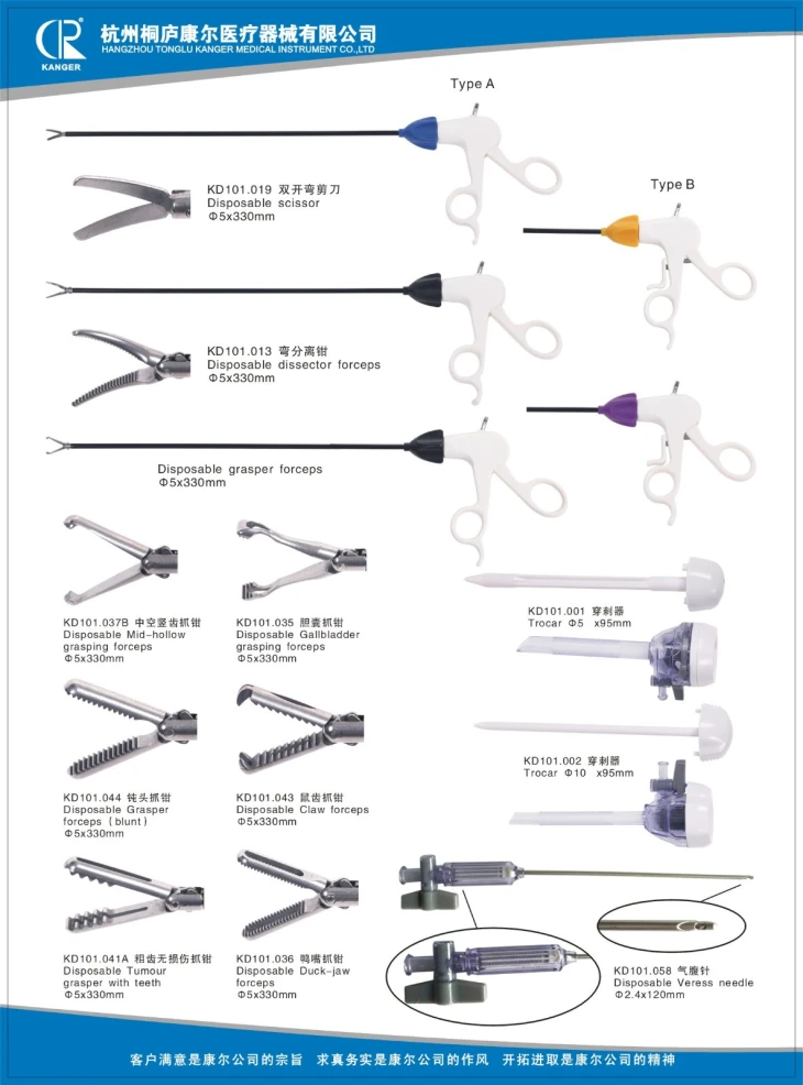 Laparoscopic DISPOSABLE INSTRUMENTS 5MM